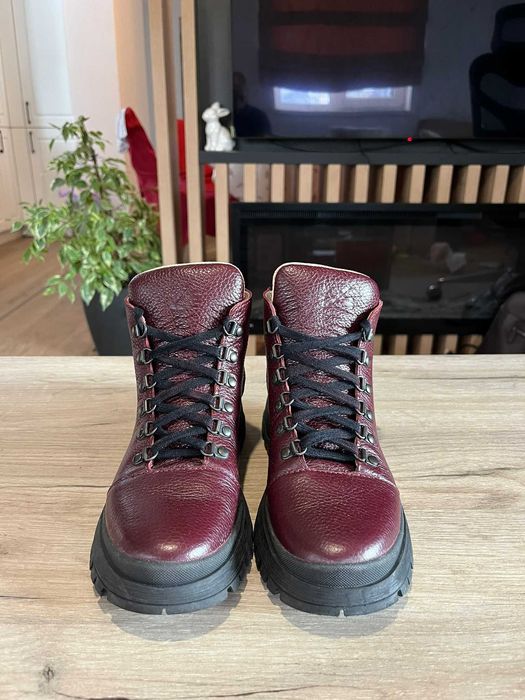 Ghete bordo din piele, model Gloria by S-karp - marimea 35