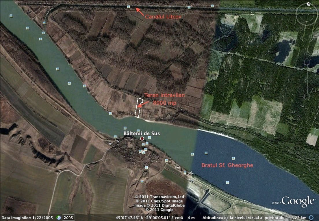 8000 mp intravilan, Delta Dunarii, brat Sf Gheorghe, Baltenii de Sus