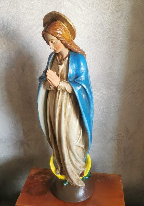veche statueta catolica Fecioara Maria icoana statuie vintage