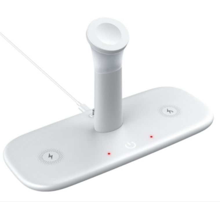 Безжично зарядно за мобилни устройства 3 в 1 + лампа