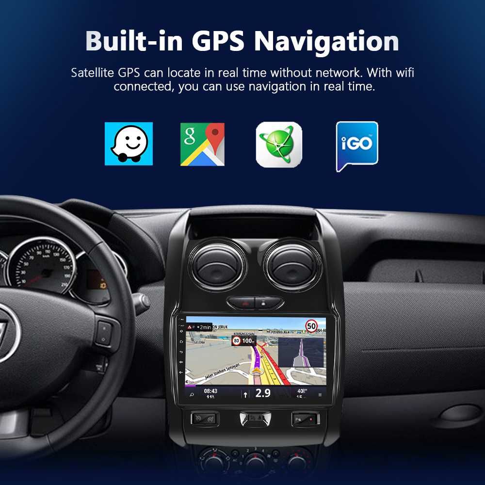 Navigatie Dacia Duster, 2GB RAM 64GB ROM, Carplay si Android Auto, Gps