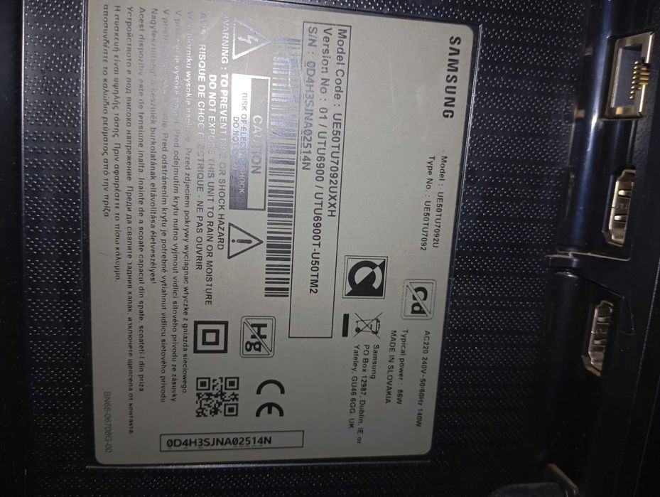 Смарт телевизор Samsung UE50TU7092 на части