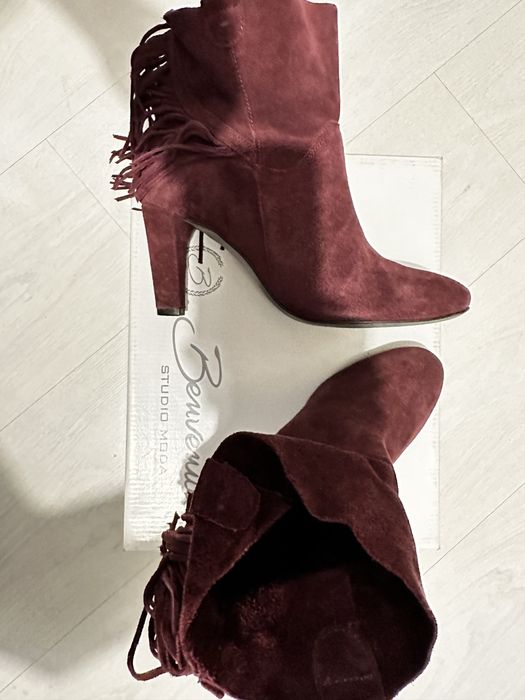 Botine cizme piele intoarsa primavara