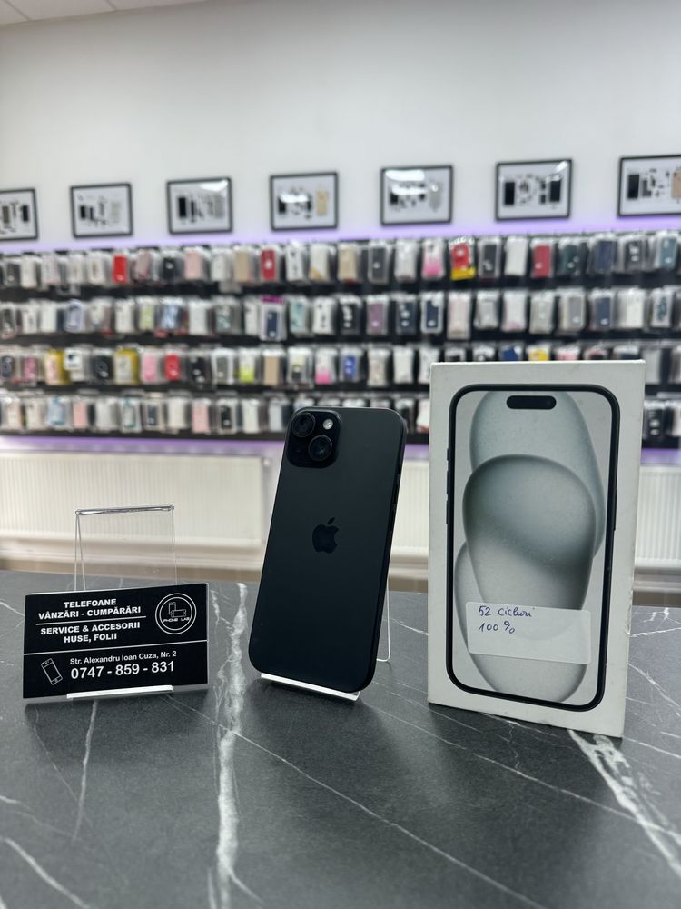 iPhone 15 | 128 Gb | Bateria 100% | Garantie 2 Ani