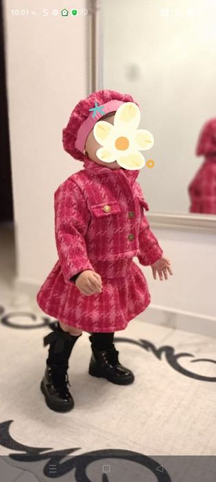 Детски комплект в цикламено розаво