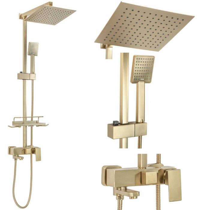 Set dus REA JACK BRUSHED GOLD - Coloana de dus REA JACK - NOU