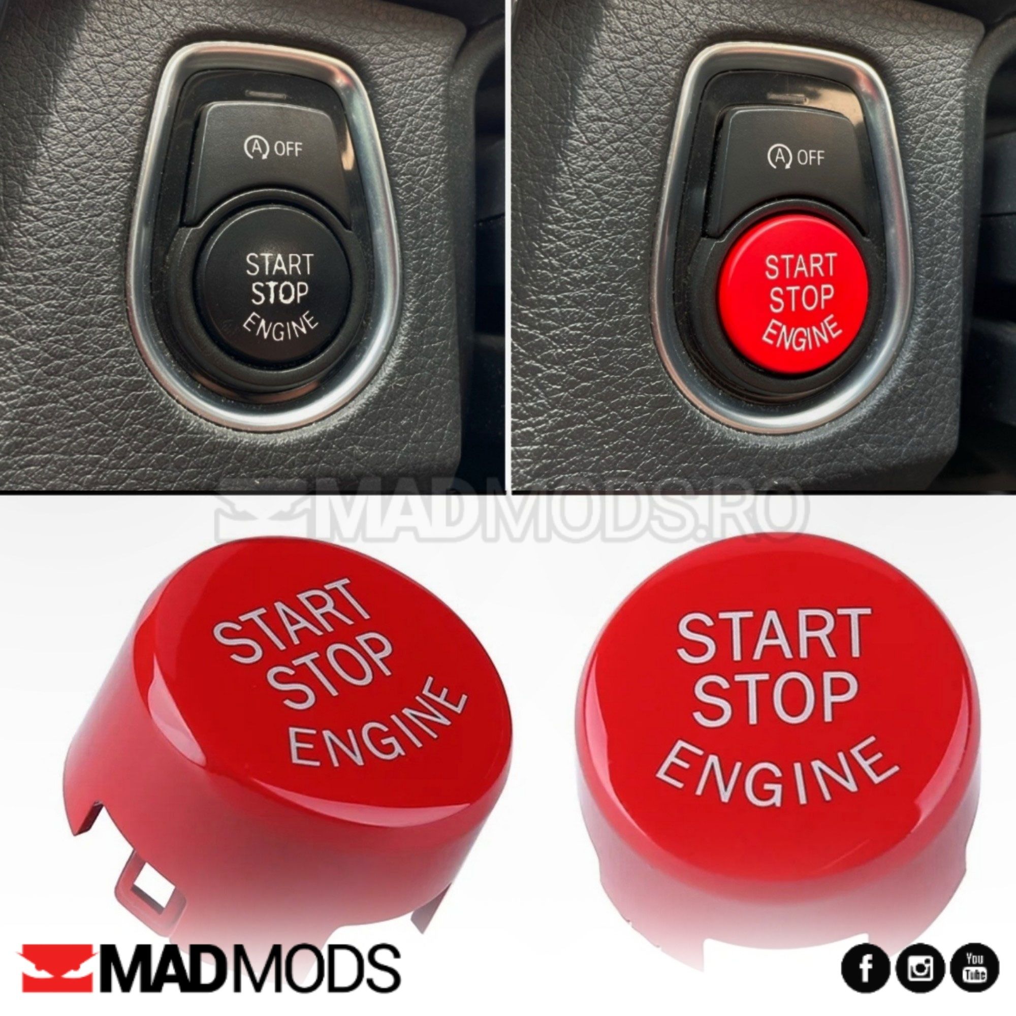 Buton rosu pornire motor, Sport, DSC Off, Parking BMW Seria 1 2 3 4