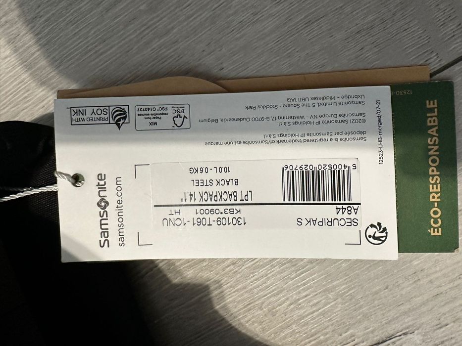 Samsonite Securipak rucsac  cu 2 moduri de purtare