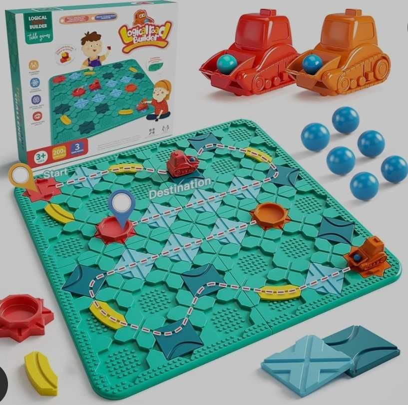 Детска настолна  игра - Logical Road Builder Голяма дъска 56 x 56 cm