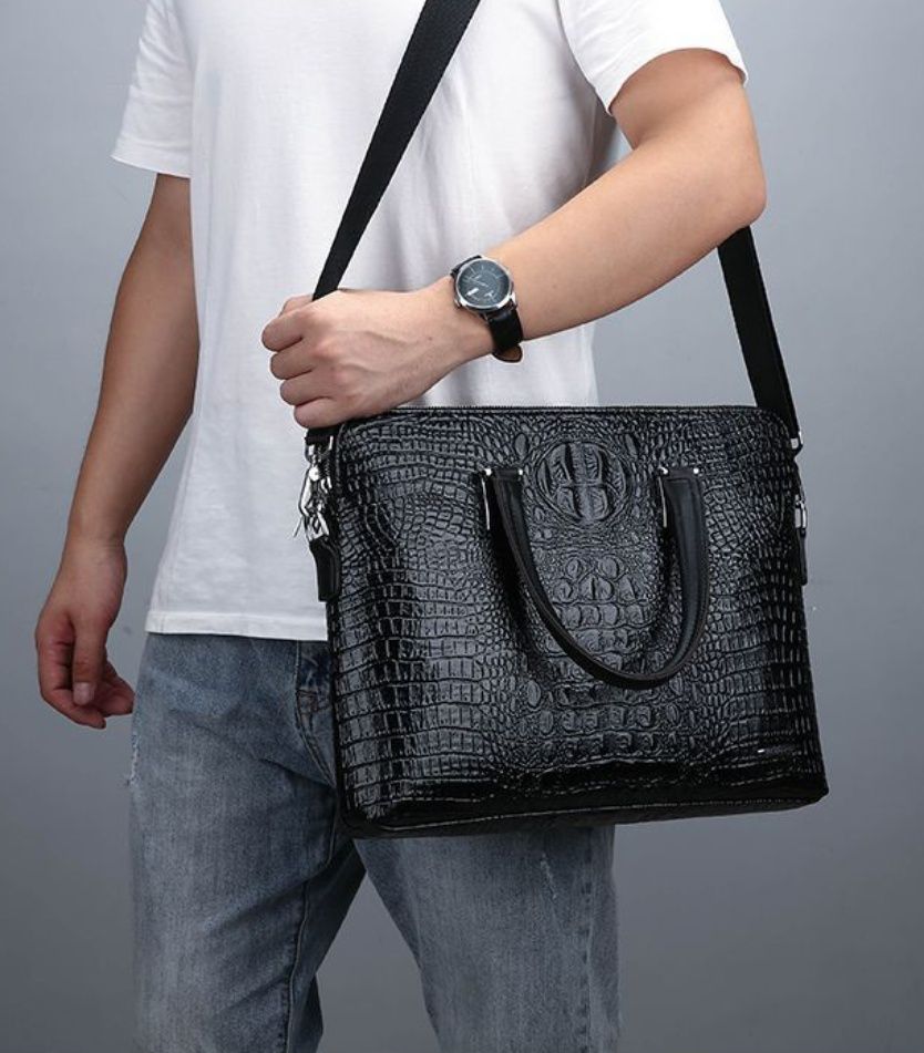 Элегантная кожаная сумка из теснённой кожи крокодила: уникальный стиль