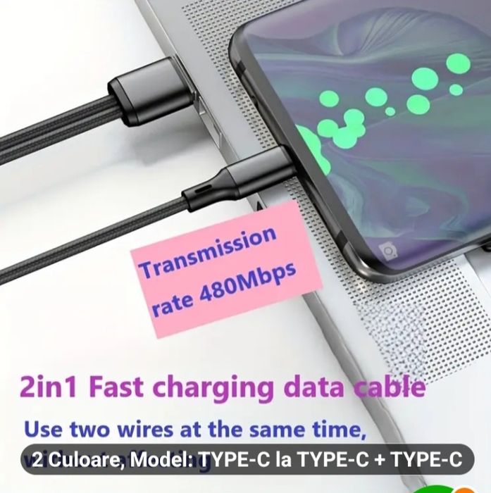 Vand cablu de incarcare pt 2 dispozituve simultan