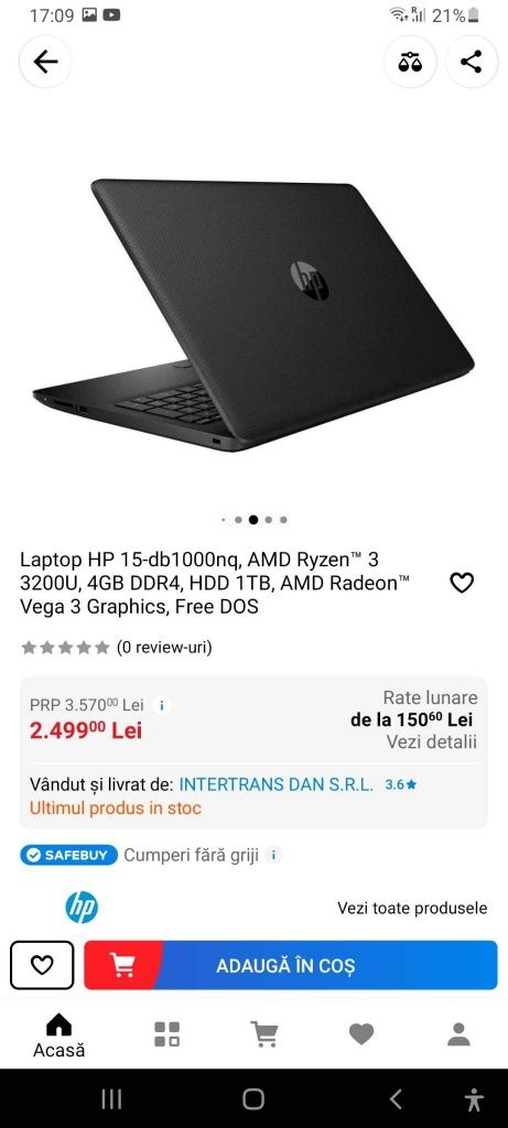 Laptop Hp AMD 9 in stare foarte buna