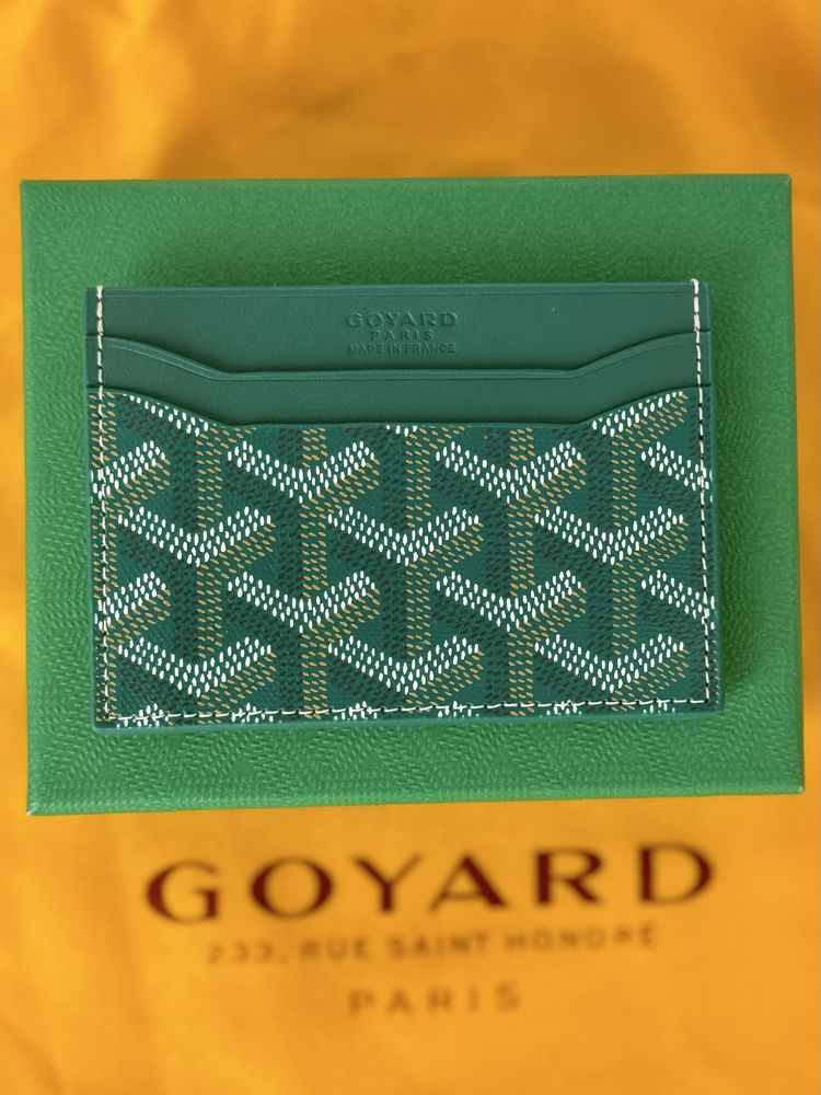 Goyard card wallet (green)