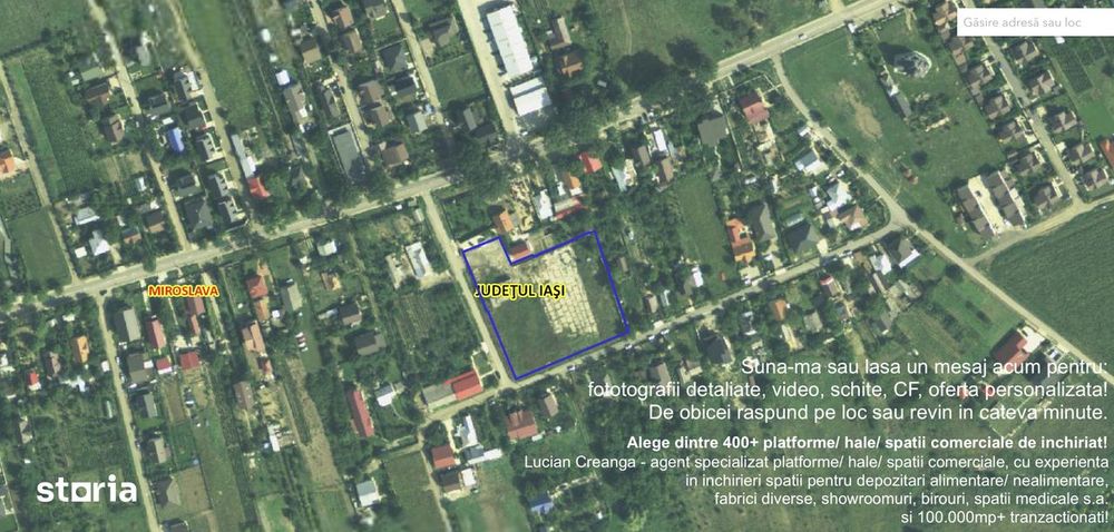 Teren/ platforma 1000-5414mp, Valea Ursului - aproape de centura Iasi
