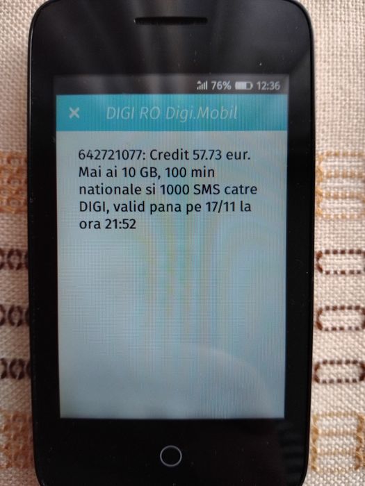 Cartelă Digi Spania cu 57 euro + telefon