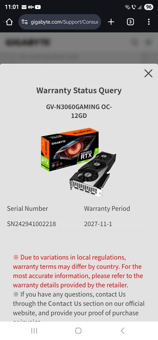 Placa Video Gigabyte GeForce RTX 3060 GAMING OC 12G