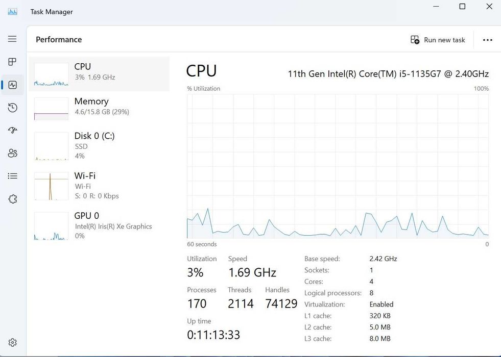 Laptop Clevo Intel Gen 11 I5 1135G7 Ram 16GB 512 SSD Iris Xe 14 Inch