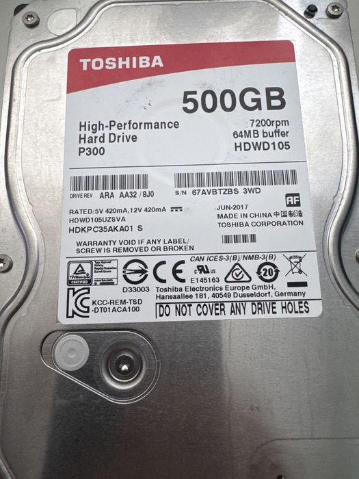 Жесткий диск Toshiba 500gb ( 3.5 )