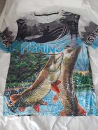 Мъжка рибарска тениска с 3D принт.