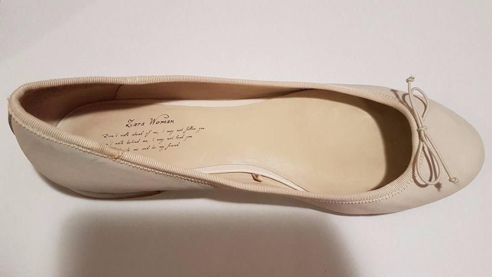 Balerini eleganți, culoarea crem, de la firma Zara Woman