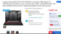 Laptop gaming asus tuf rtx 4060  32ram