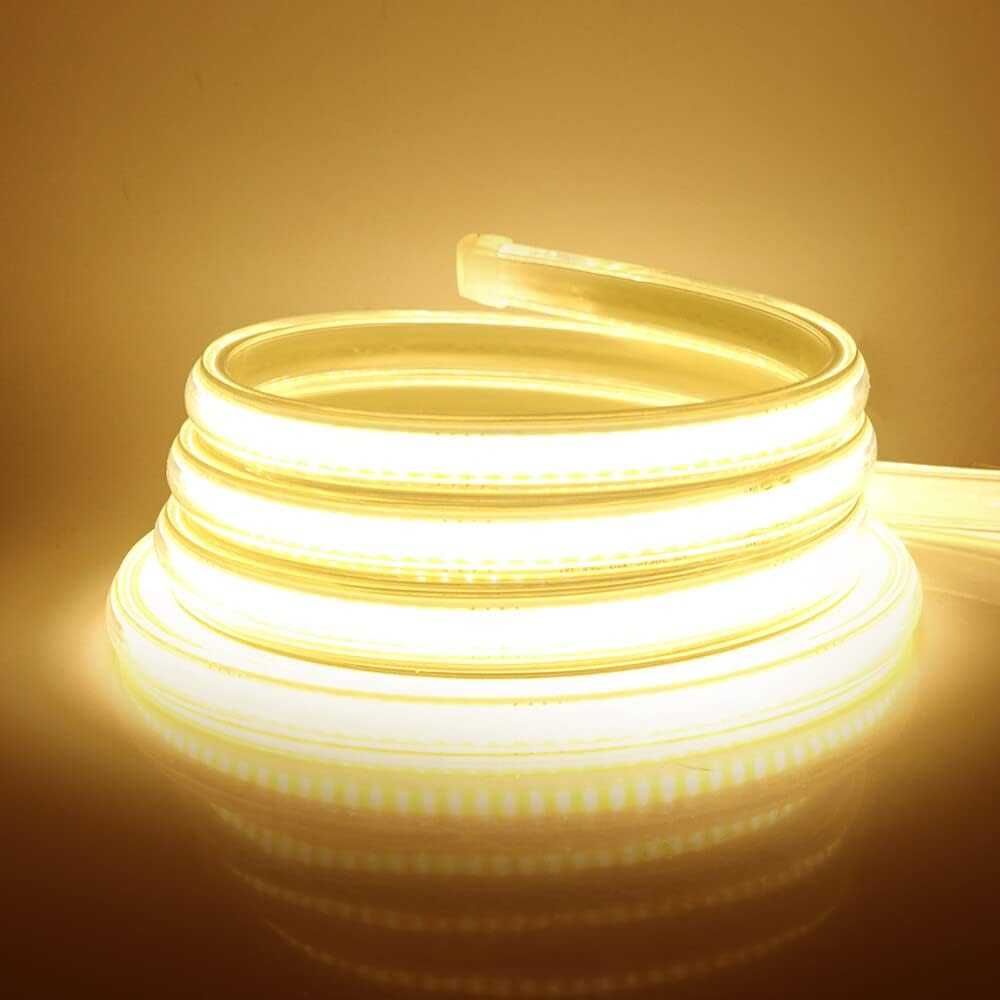 НОВА! COB LED лента 220V, 4м, 360 LED/m, топла светлина, IP65
