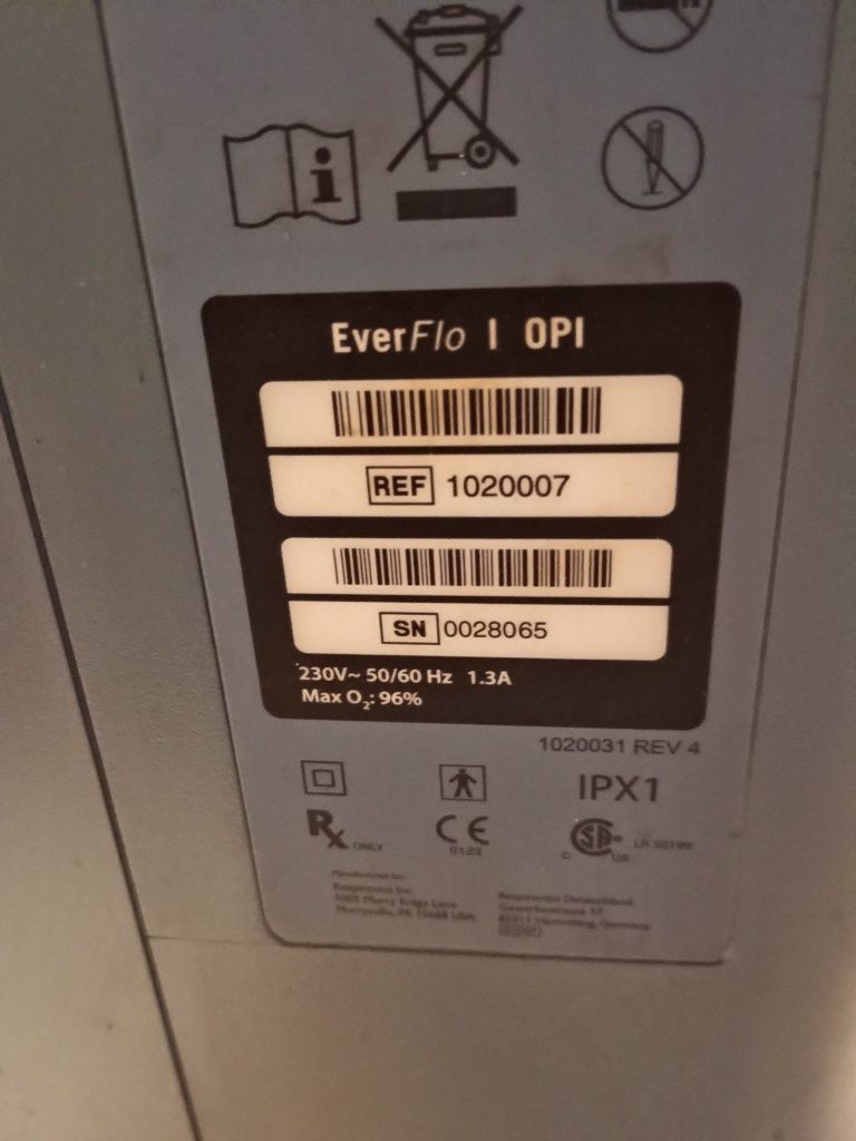 Concentrator oxigen. Everflo model 1020007