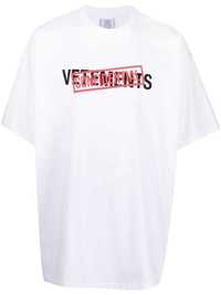 VETEMENTS White Confidential Logo Oversized Тениска L (XL) и XL (XXL)