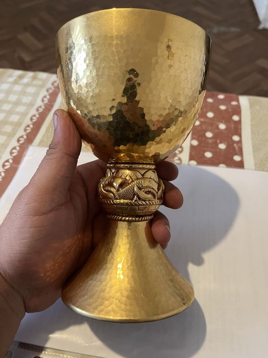 Vand potir suflat cu aur