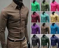 17 цвята Мъжки едноцветни вталени ризи rizi riza ednocvetni vtaleni