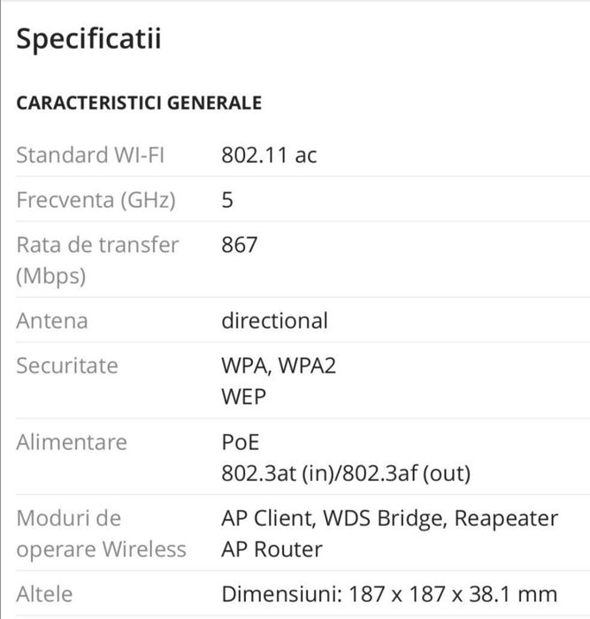 Access point de exterior EnGenius EnStationAC antena direcționale 19db