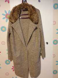 Дамско палто с външни джобове и едно копче, ZARA, размер M.