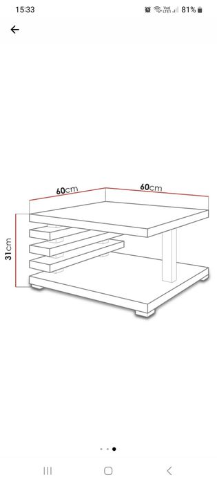 Măsuță cafea alb mat