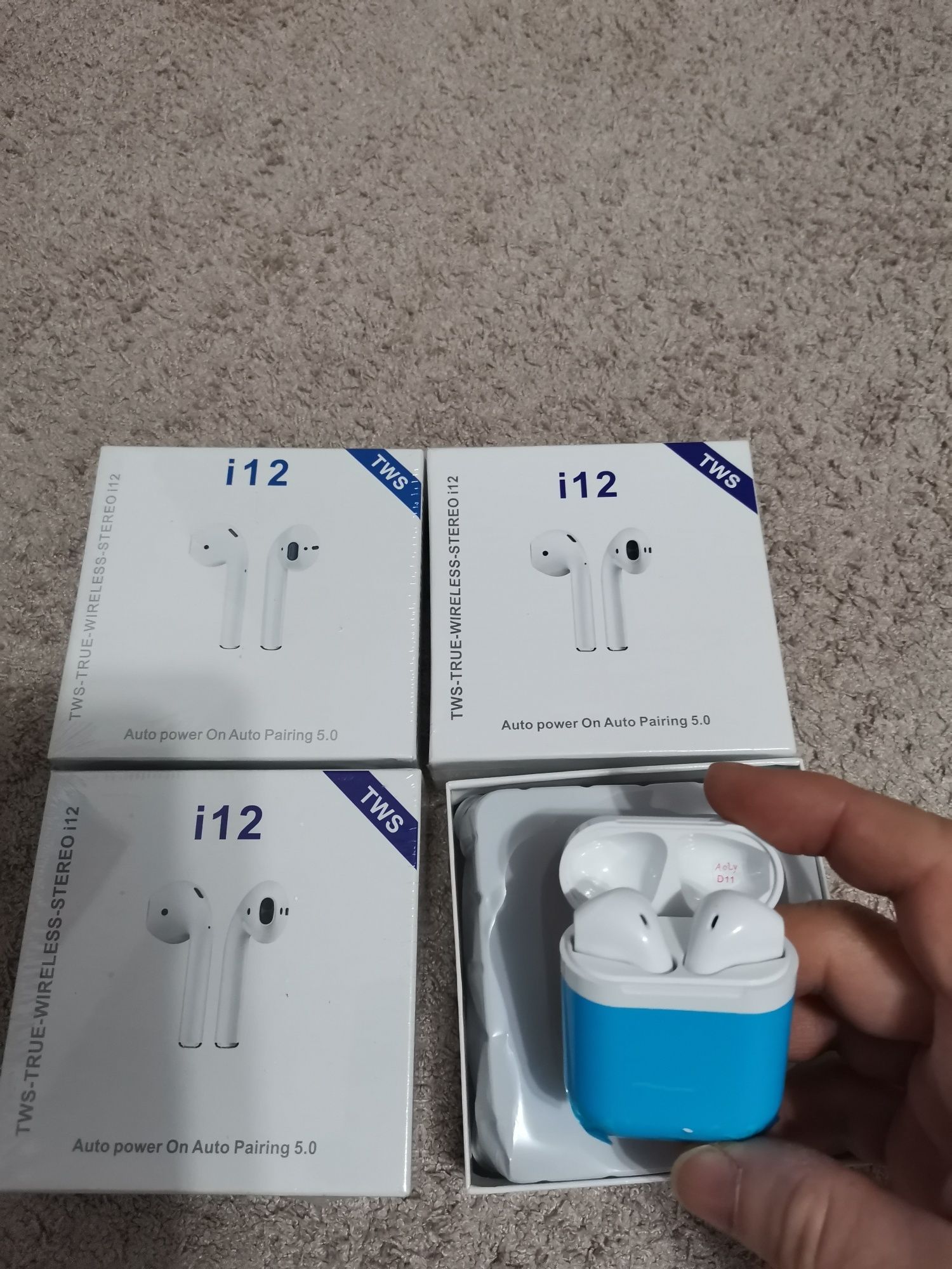 Casti bluetooth 5.0 iOS Android cu microfon și funcție de apel