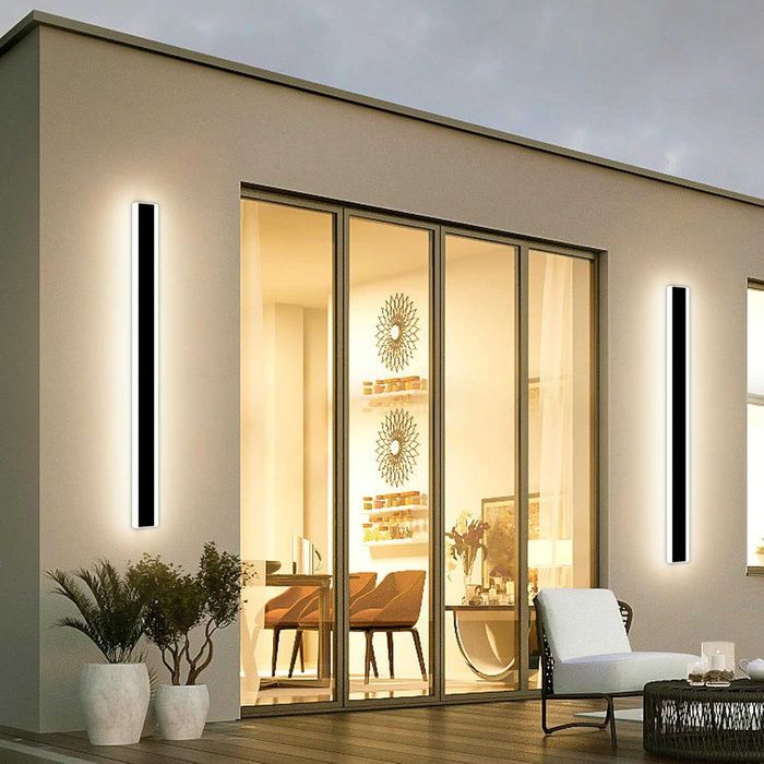 Модерен 80см външен стенен аплик IP65 с 3 цвята светлина