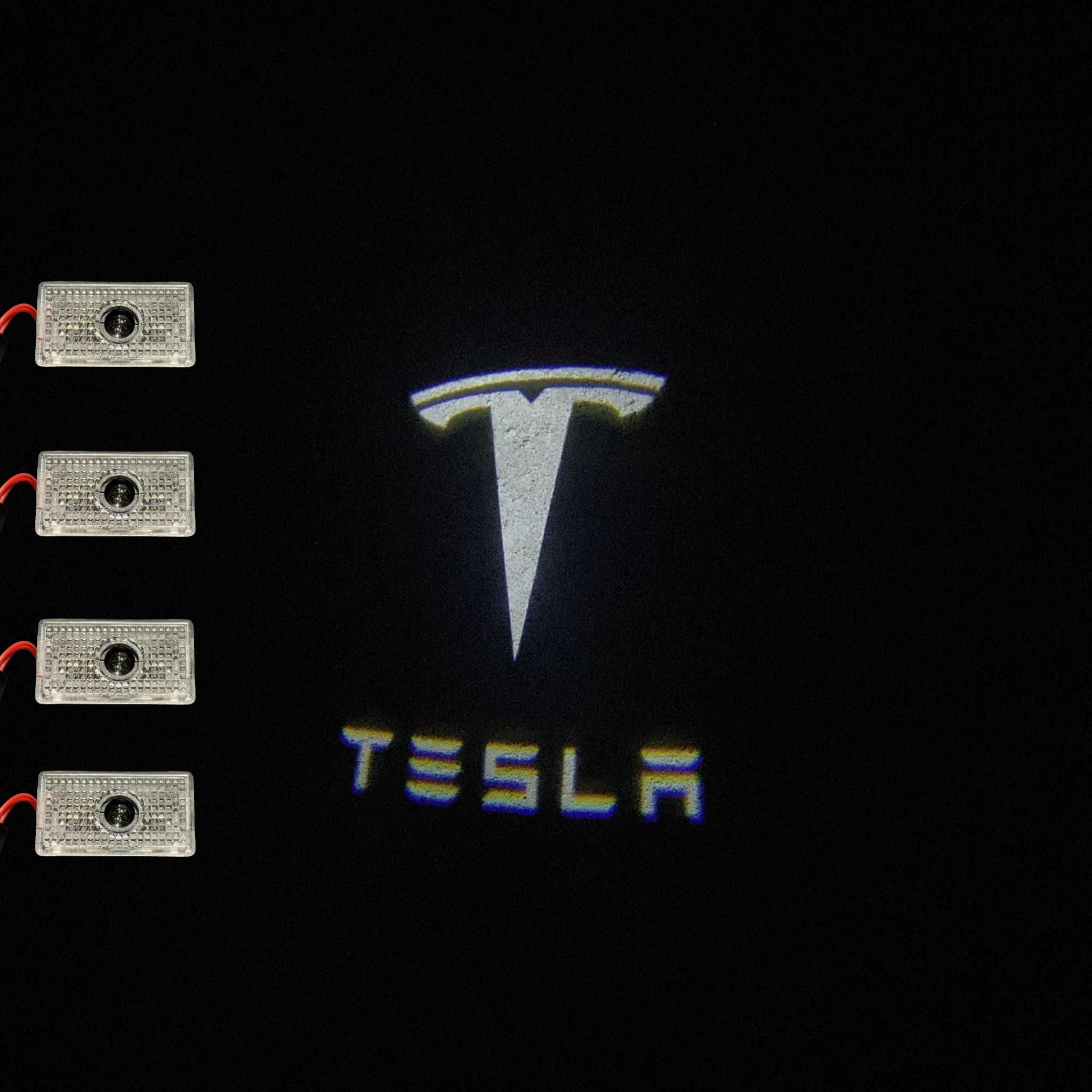 LED Прожектори Светлини за вратите с Tesla лого Тесла Model 3 Y S X