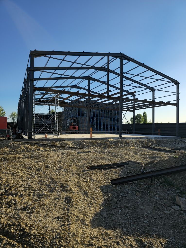 Hală Metalică 15x35x5m – Structură Vopsită, Demontabilă, Montaj + Tran