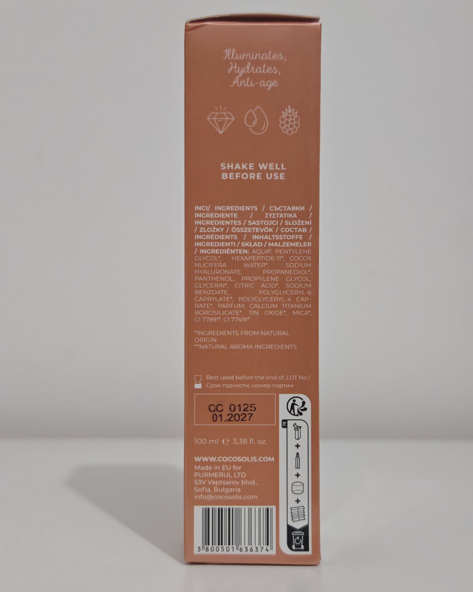 Cocosolis organic AURA Peptide Shimmer Spray