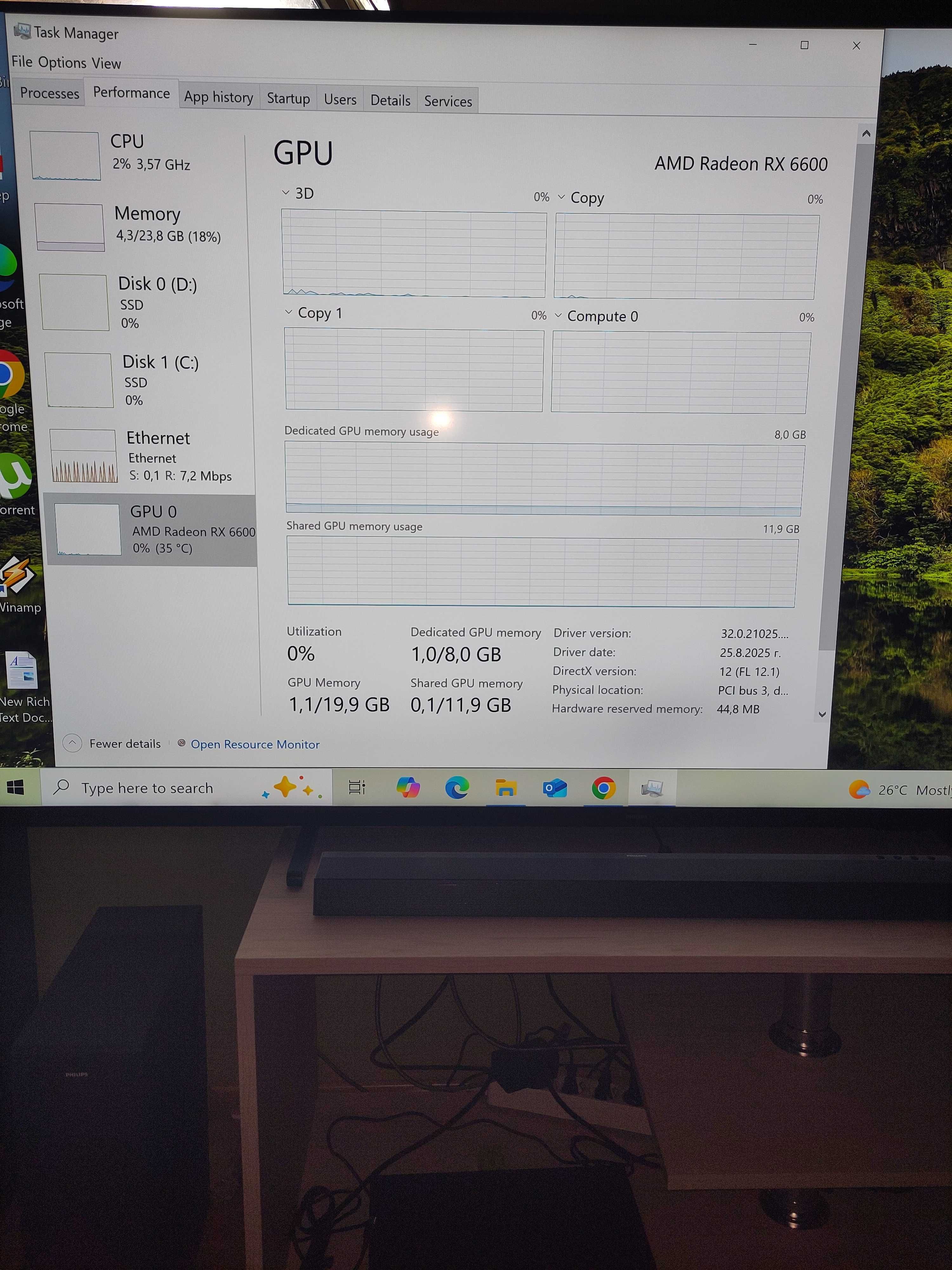 В гаранция Ryzen 5 5500/RX 6600-8GB/ С два SSD/960GB и 112GB/ 24GB RAM