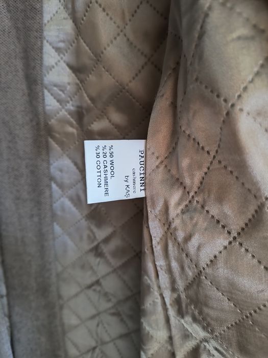 Palton Paucini din lână și cașmir cu blana naturala de vulpe