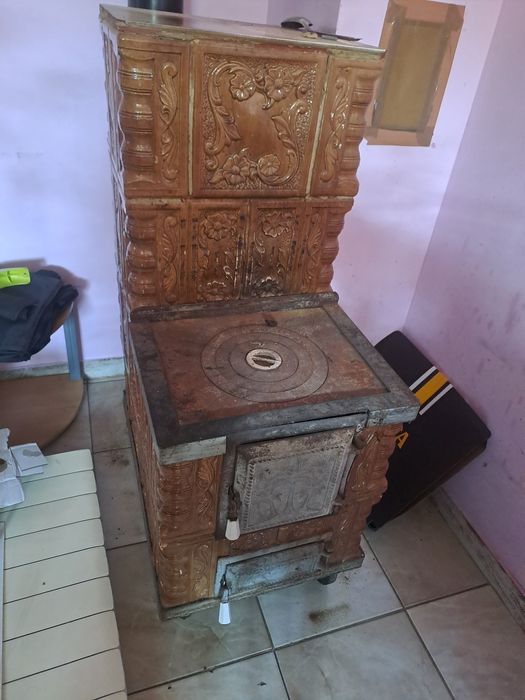Sobă teracotă pe roti