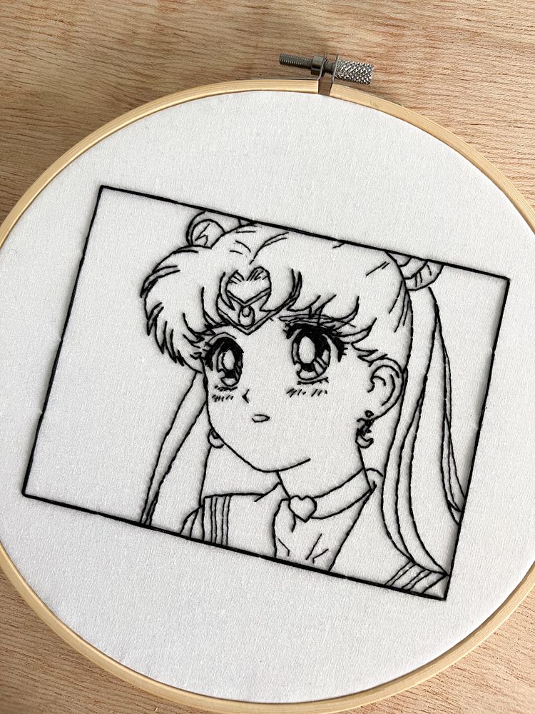 Gherghef brodat cu Sailor Moon