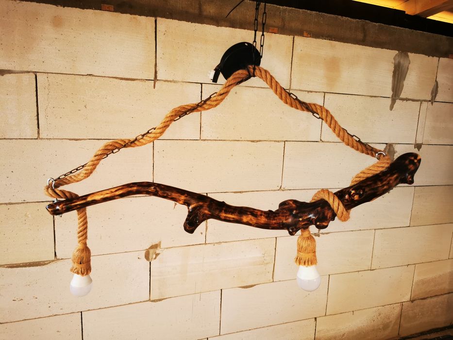 Lustra lemn rustic unicat