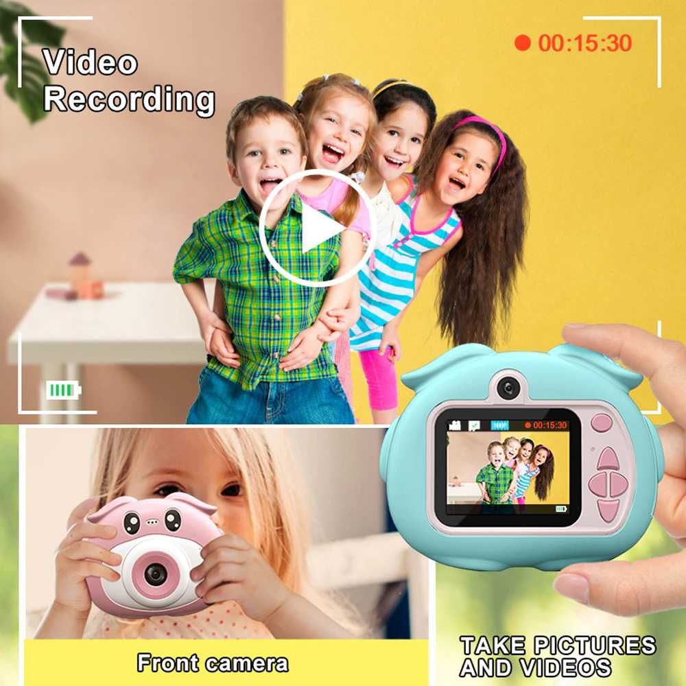 Детски фотоапарат STELS W320, Игри, HD Камера, Розов