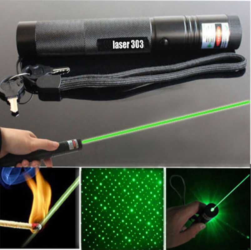 Мощен зелен лазер +(дискотечна приставка,2бр-ключове,връзка за ръка)
