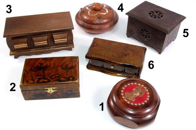 LOT 2: Casete asiatice pt bijuterii, lemn exotic, handmade, noi, UNICE