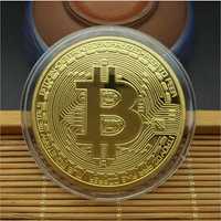Позлатена Bitcoin монета