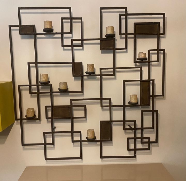 Suport lumanari metalic decorativ  de perete