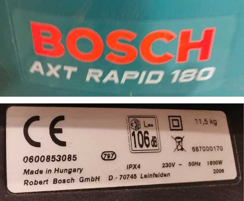 Bosch AXT RAPID 180 клонотрошачка дробилка за клони 1800W