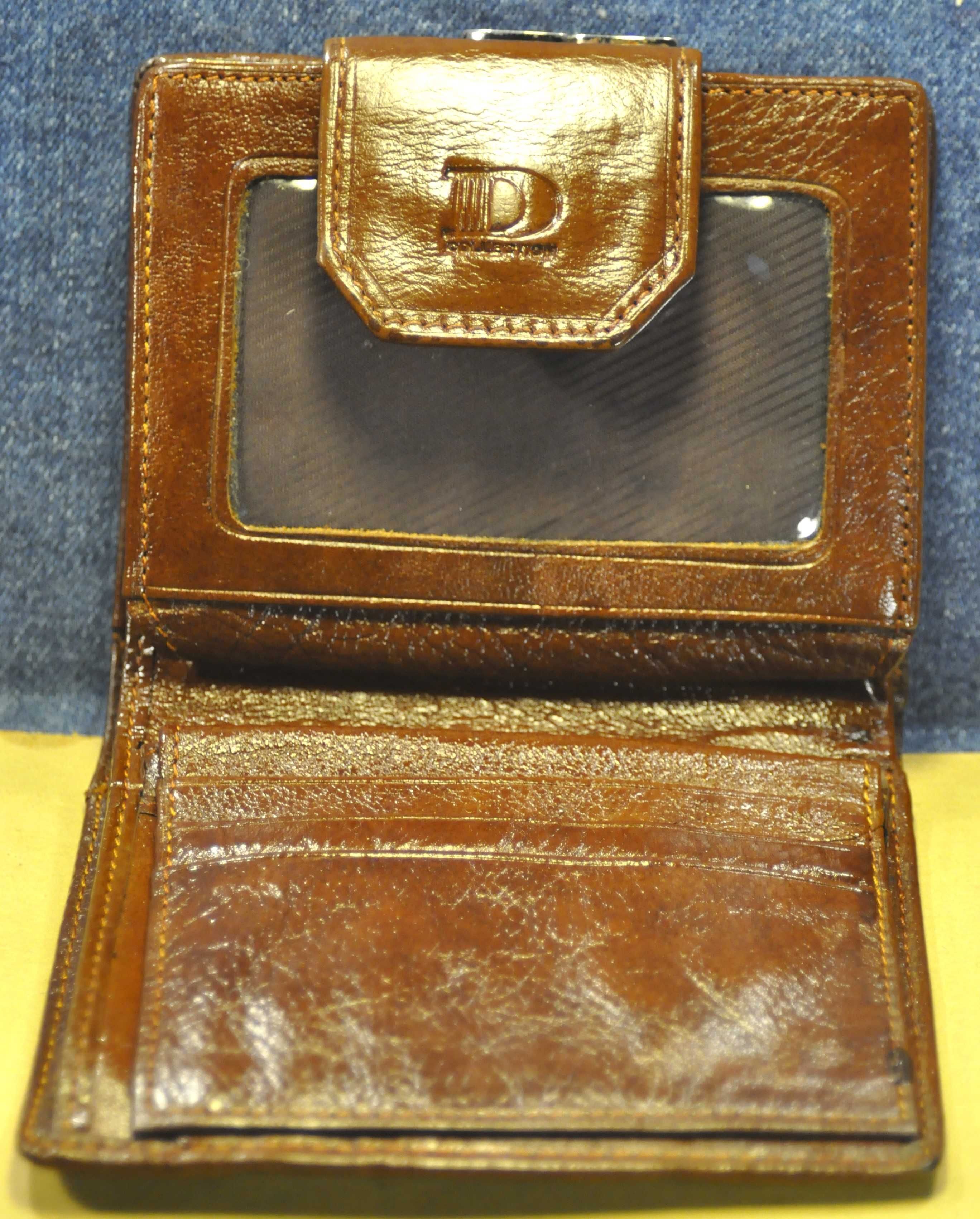 "D Collection" Genuine High Quality Brown Leather Wallet